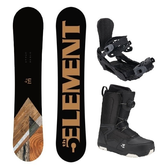 5th Element Ace ST-2 ATOP Complete Snowboard Package - Black/Grey Black
