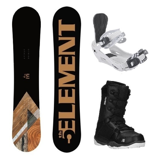 5th Element Ace ST-1 Complete Snowboard Package - White/Grey Black