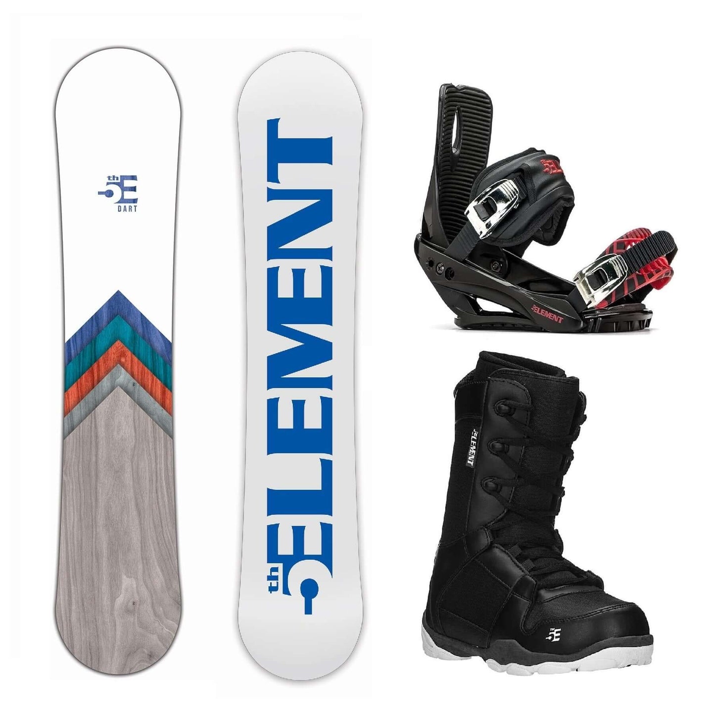 5th Element Dart Complete Snowboard Package - Black/Red Black