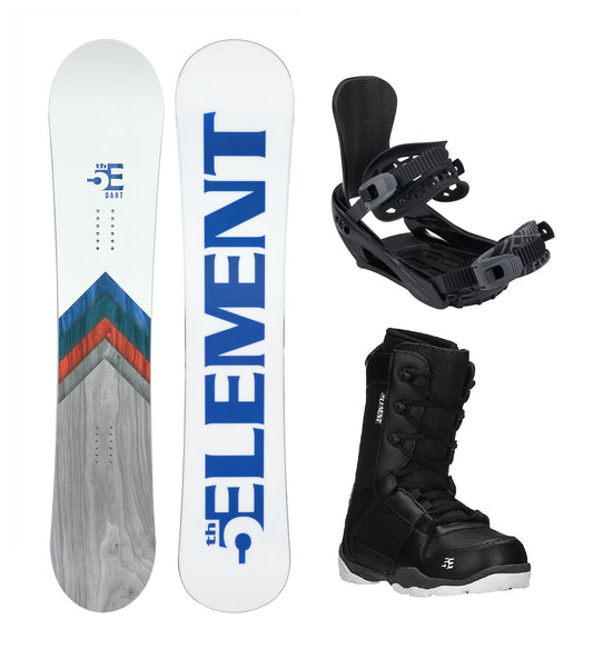 5th Element Dart Complete Snowboard Package - Black/Grey Black