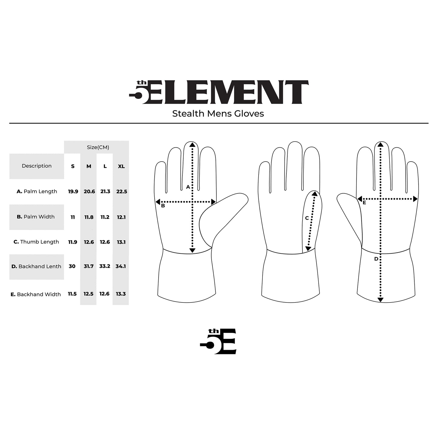 5th Element Stealth Mens Gloves
