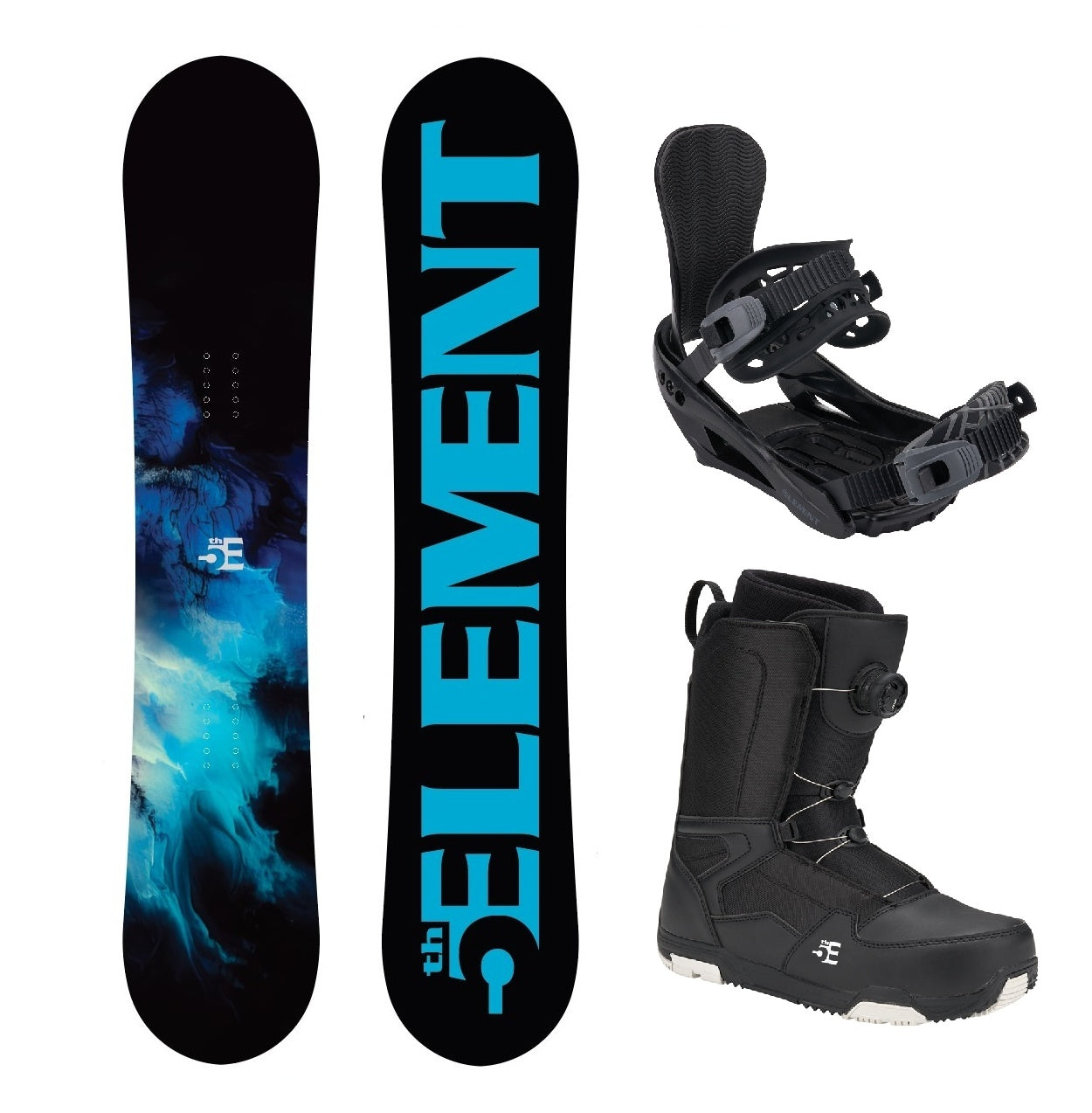 5th Element Haze ST-2 ATOP Complete Snowboard Package - Black/Grey Black