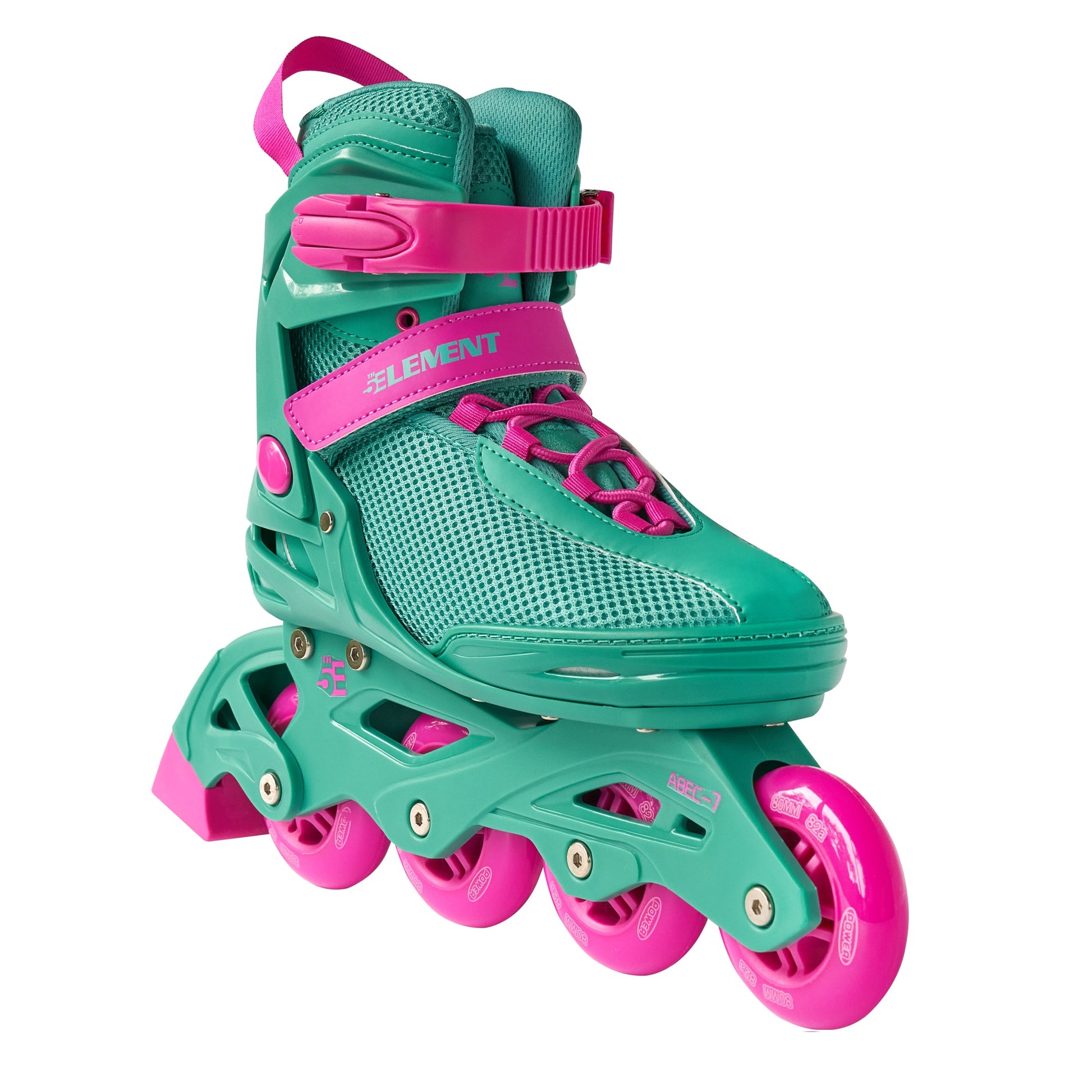 5th Element Lynx Retro Womens Inline Skate - Teal/Pink - 45 Degrees