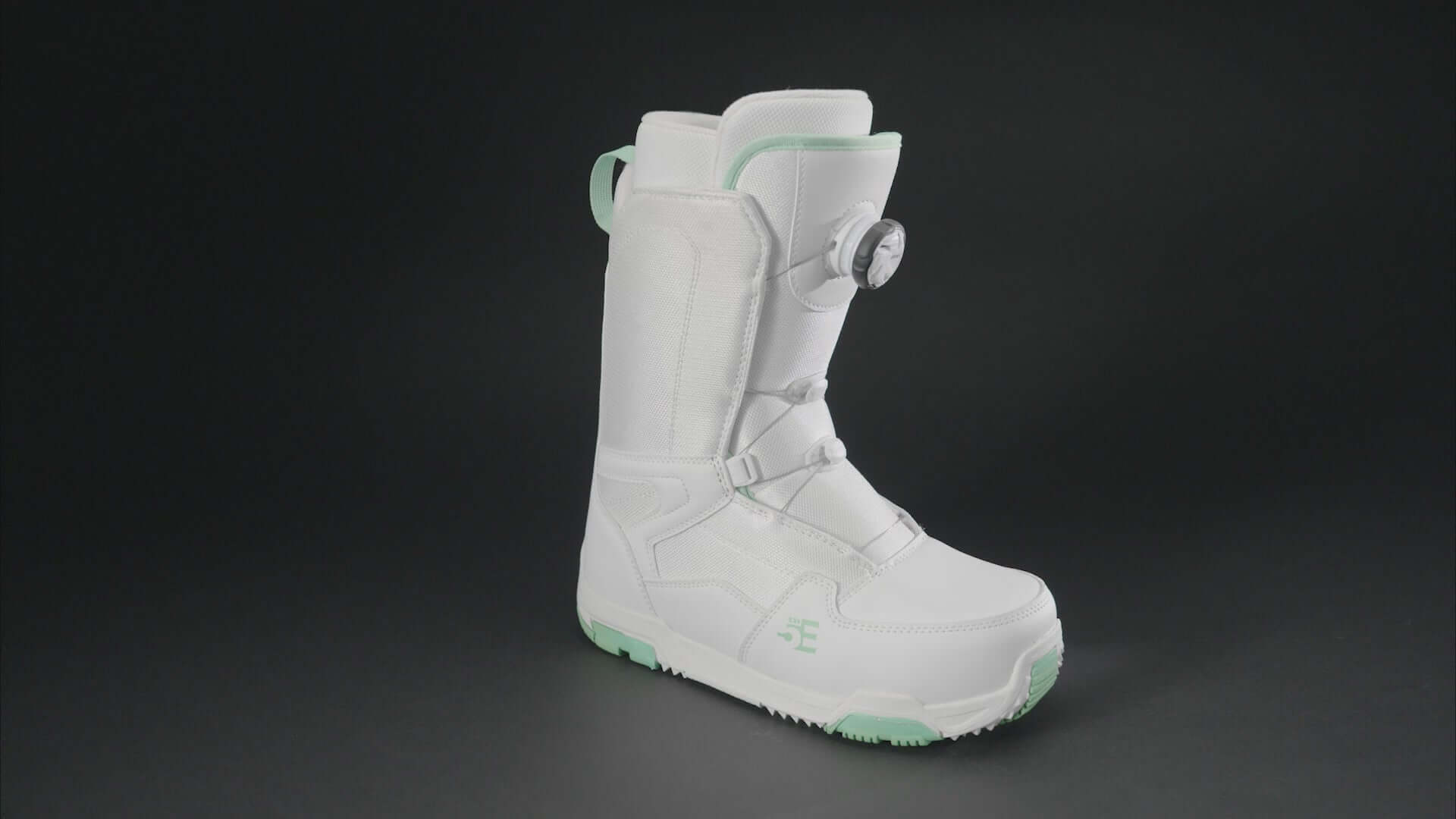 L-2 ATOP mens snowboard boot video - white/teal