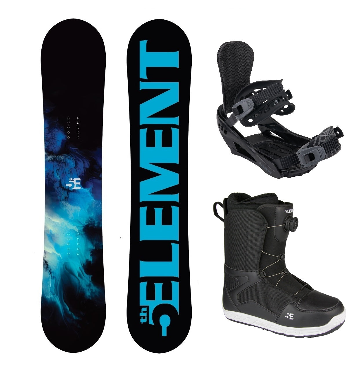 5th Element Haze ST2 Dial Complete Snowboard Package - Black/Grey Black