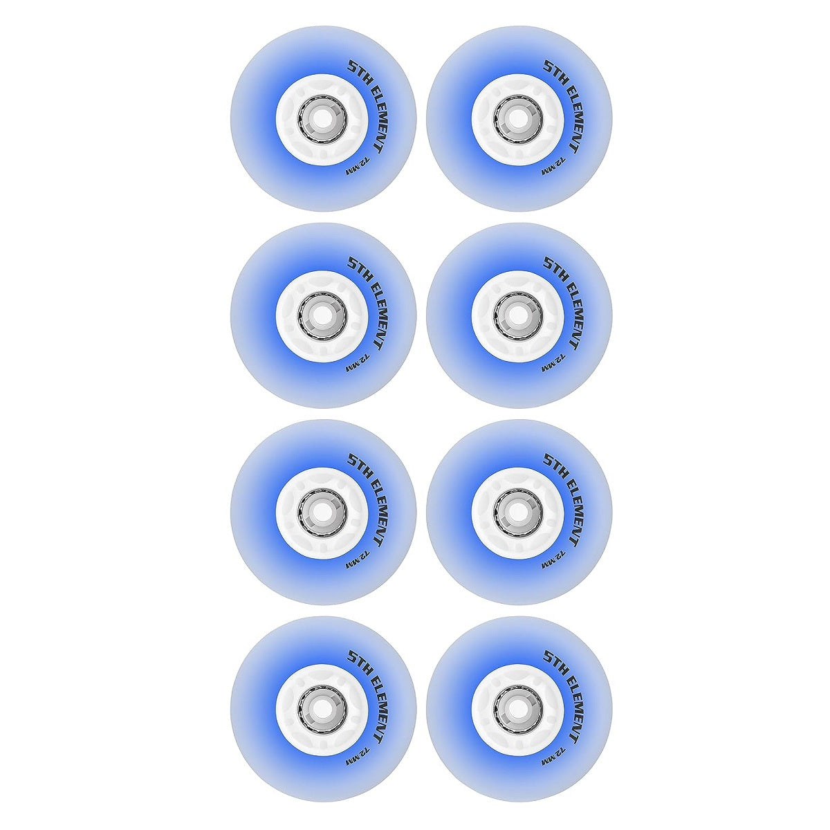 5th Element 72mm Blue Light Up Replacement Wheels - 8 Pack