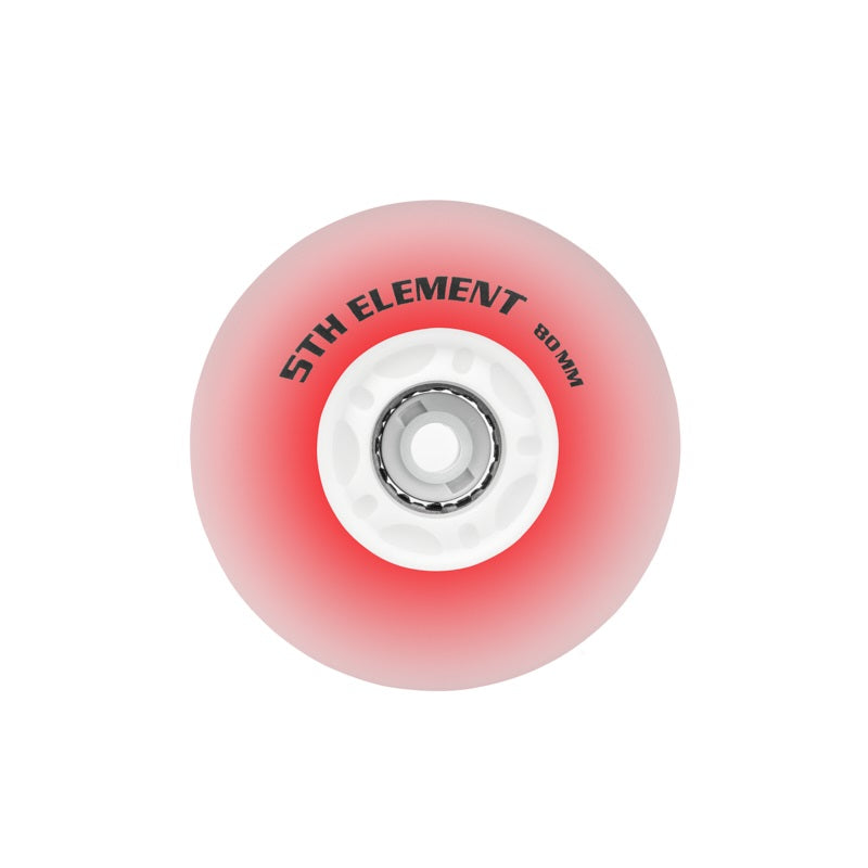 5th Element 80mm Red Light Up Replacement Wheels - 8 Pack