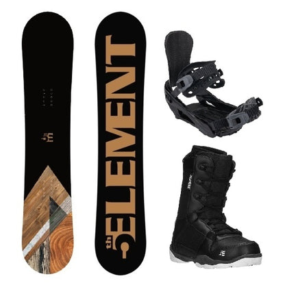5th Element Ace ST-1 Complete Snowboard Package - Black/Grey Black