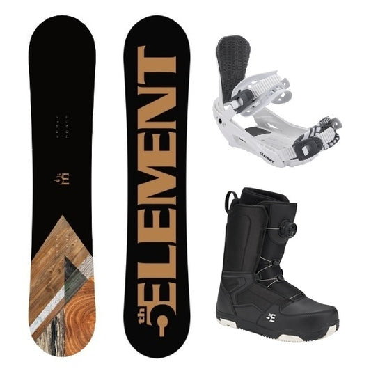 5th Element Ace ST-2 ATOP Complete Snowboard Package - White/Grey Black