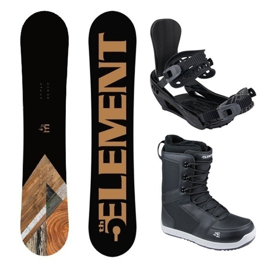 5th Element Ace ST1 Complete Snowboard Package - Black/Grey Black