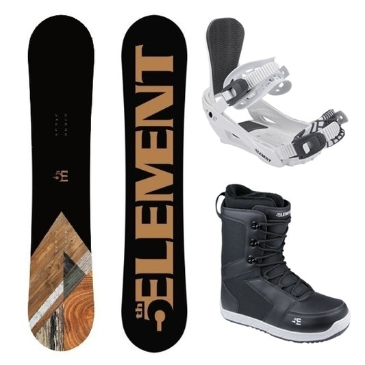 5th Element Ace ST-1 Complete Snowboard Package - White/Grey Black