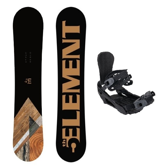 5th Element Ace Snowboard Package - Black/Grey