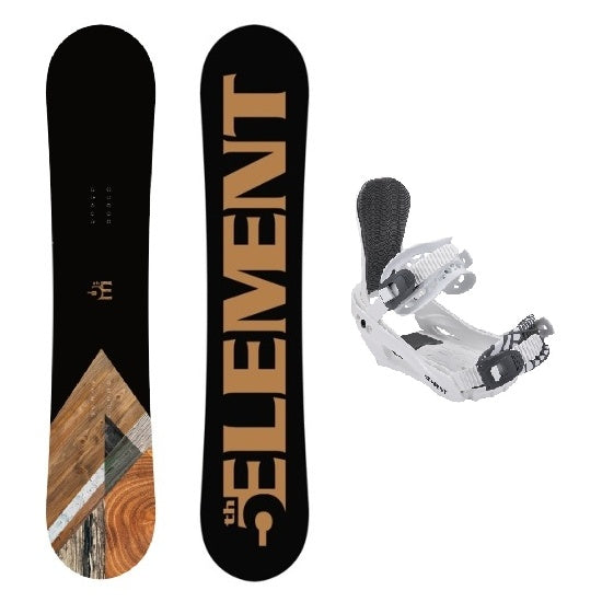 5th Element Ace Snowboard Package - White/Grey