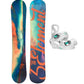5th Element Afterglow Snowboard Package - White/Teal