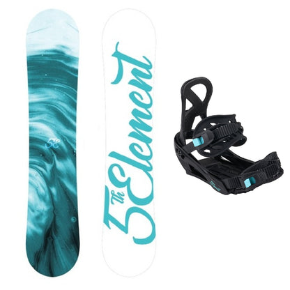 5th Element Breeze Snowboard Package - Black/Teal