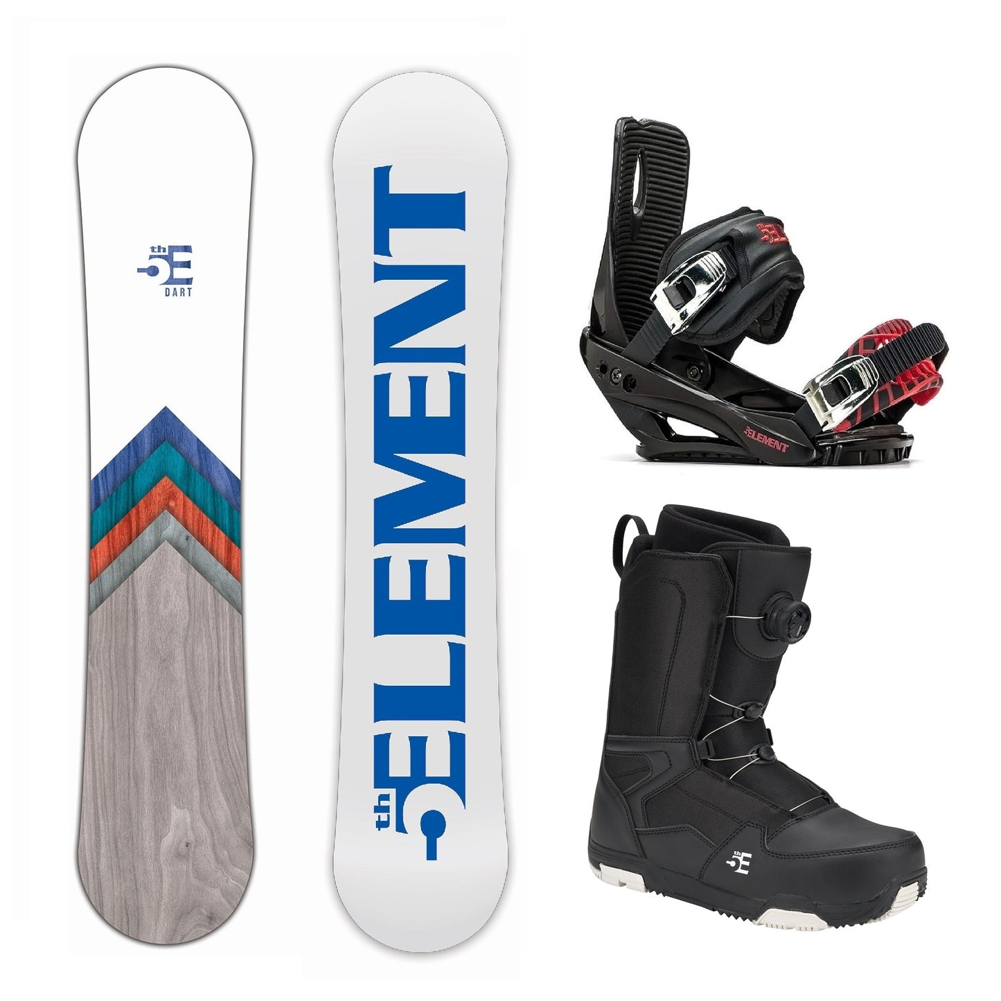 5th Element Dart ATOP Complete Snowboard Package - Black/Red Black