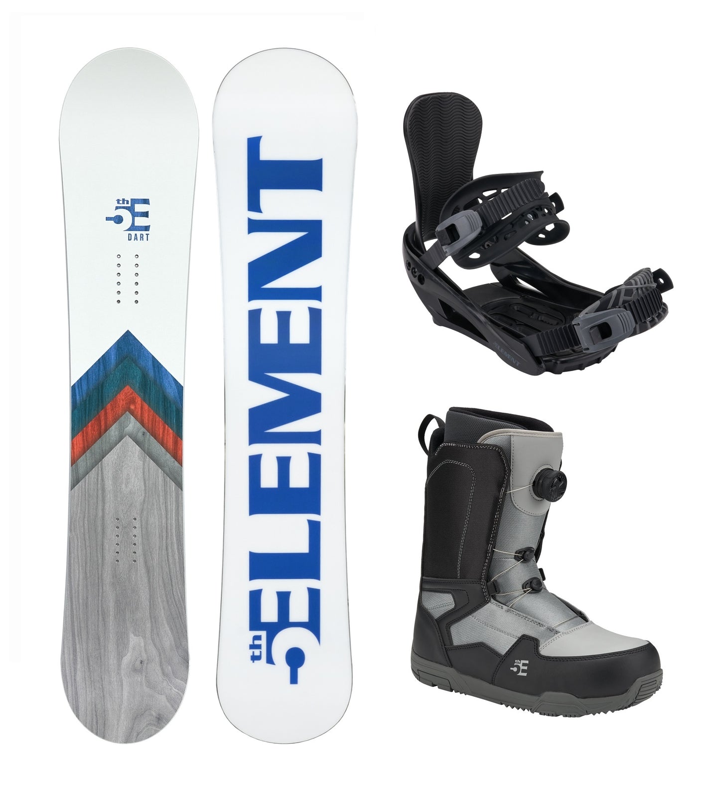 5th Element Dart ATOP Complete Snowboard Package - Black/Grey Grey