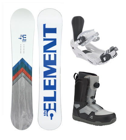 5th Element Dart ATOP Complete Snowboard Package - White/Grey Grey