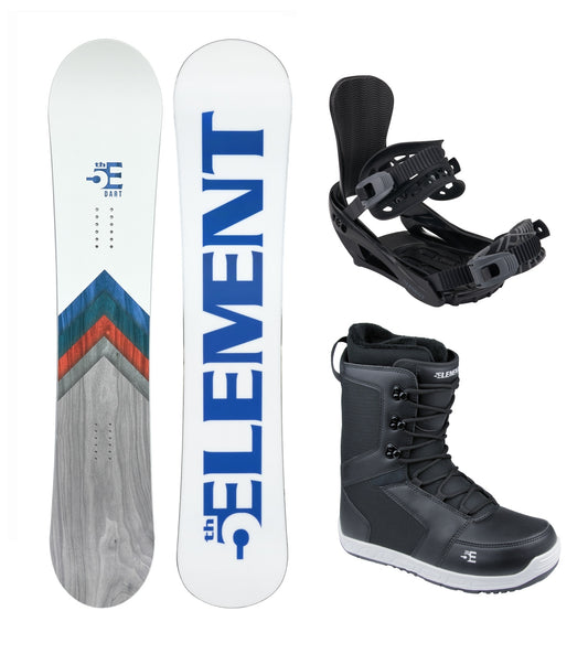5th Element Dart ST1 Complete Snowboard Package - Black/Grey Black