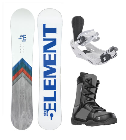 5th Element Dart Complete Snowboard Package - White/Grey Grey