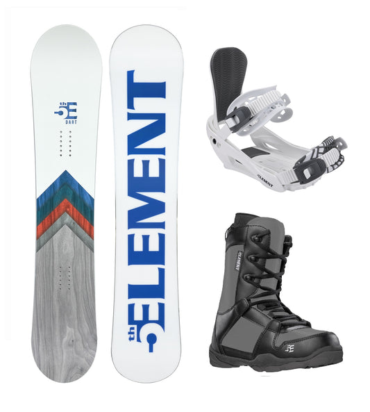 5th Element Dart Complete Snowboard Package - White/Grey Grey