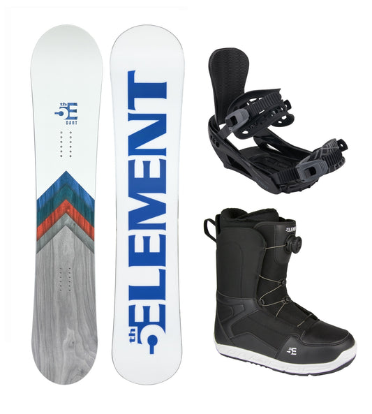 5th Element Dart ST2 Dial Complete Snowboard Package - Black/Grey Black