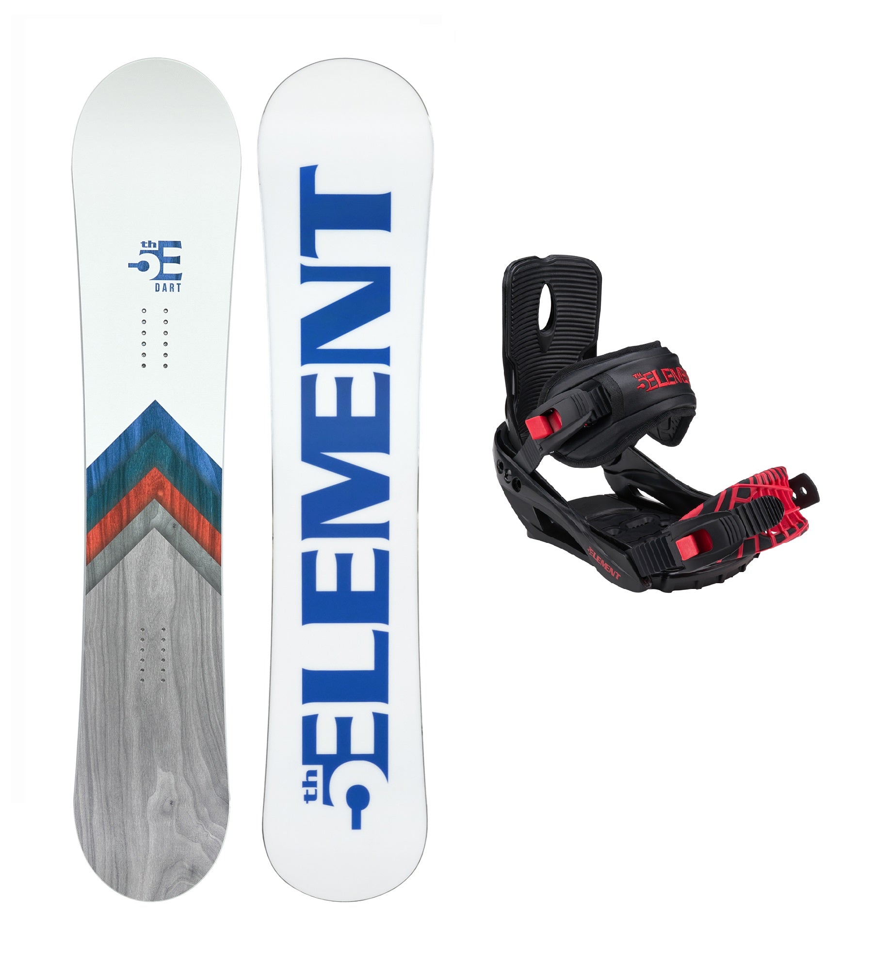 5th Element Dart Snowboard Package - Black/Red