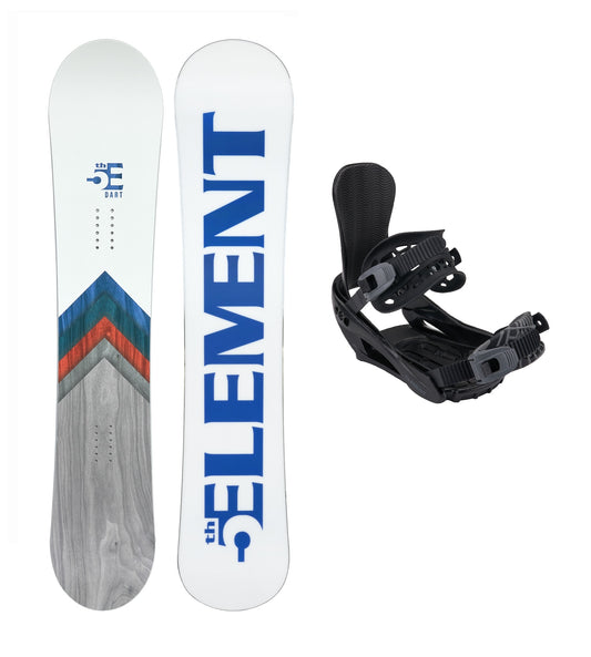 5th Element Dart Snowboard Package - Black/Grey