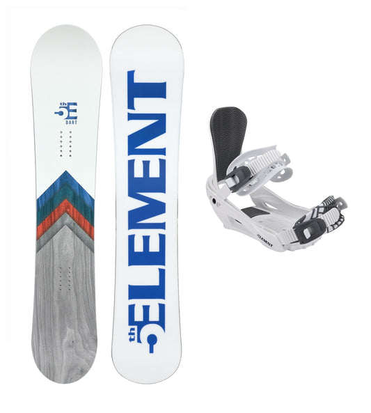 5th Element Dart Snowboard Package - White/Grey