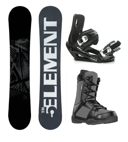 5th Element Forge ST-1 Complete Snowboard Package - Black/Silver Grey