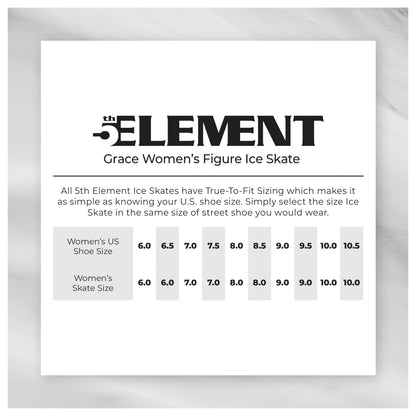 5th Element Grace Womens Figure Skates - Size Chart