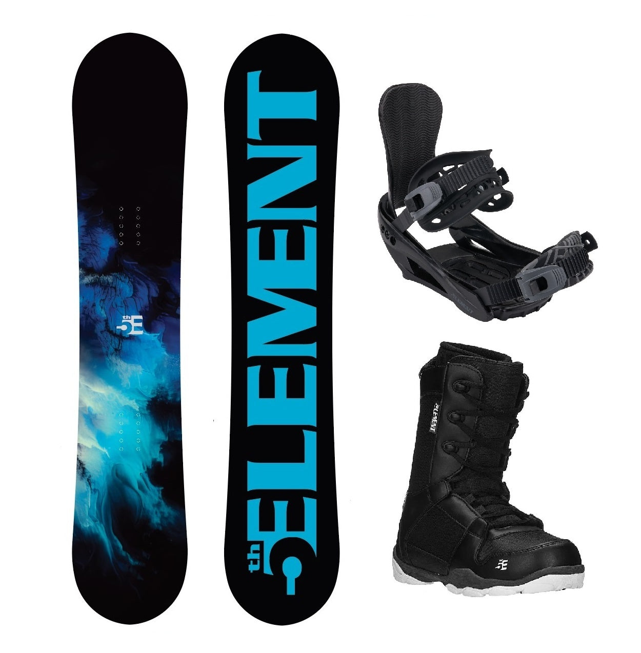 5th Element Haze ST-1 Complete Snowboard Package - Black/Grey Black