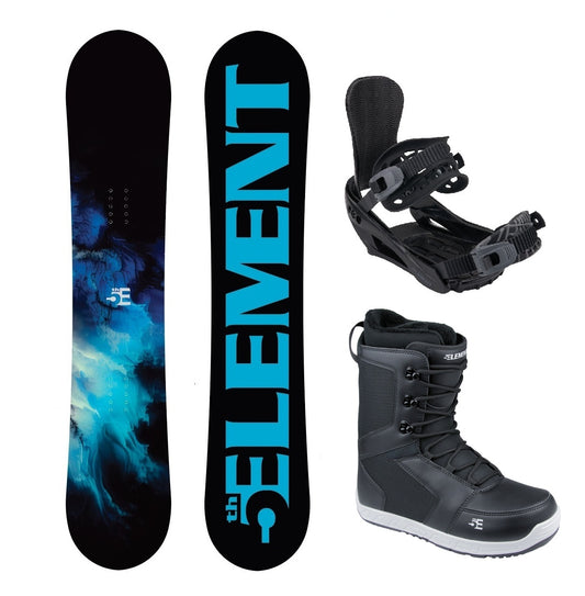 5th Element Haze ST1 Complete Snowboard Package - Black/Grey Black