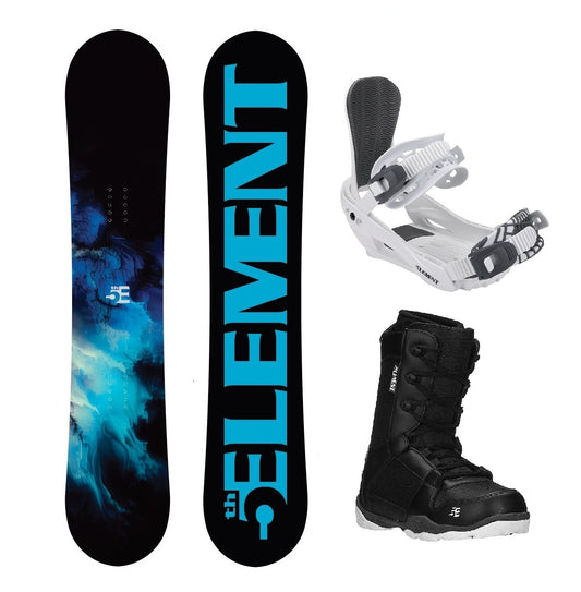 5th Element Haze ST-1 Complete Snowboard Package - White/Grey Black
