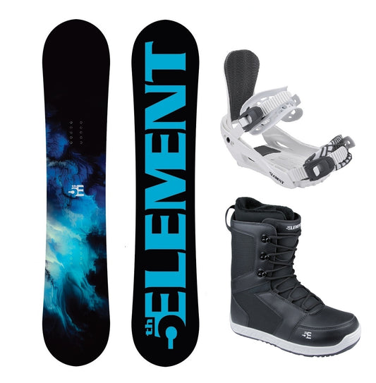 5th Element Haze ST-1 Complete Snowboard Package - White/Grey Black