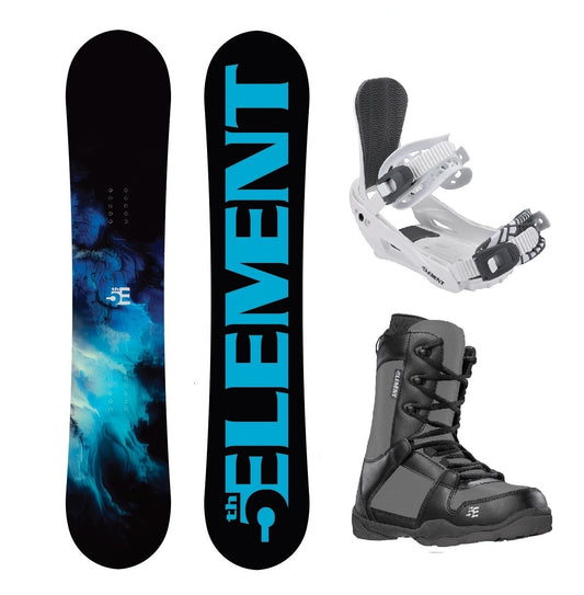 5th Element Haze ST-1 Complete Snowboard Package - White/Grey Grey