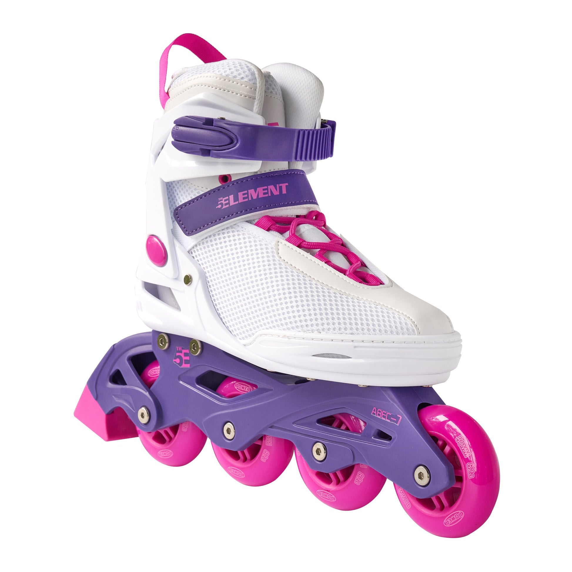 5th Element Lynx Retro Womens Inline Skate - White/Pink - 45 Degrees
