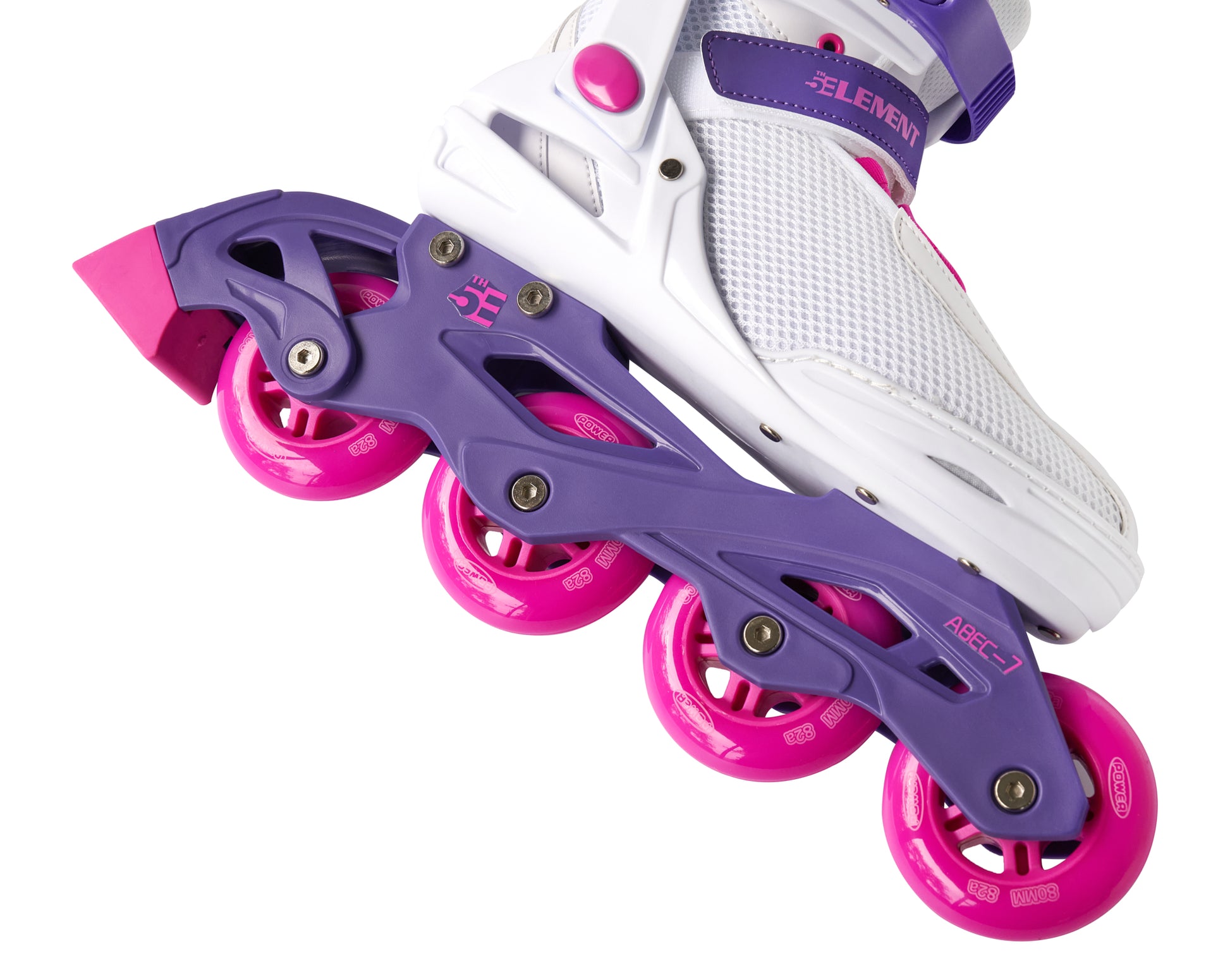 5th Element Lynx Retro Womens Inline Skate - White/Pink - Chassis