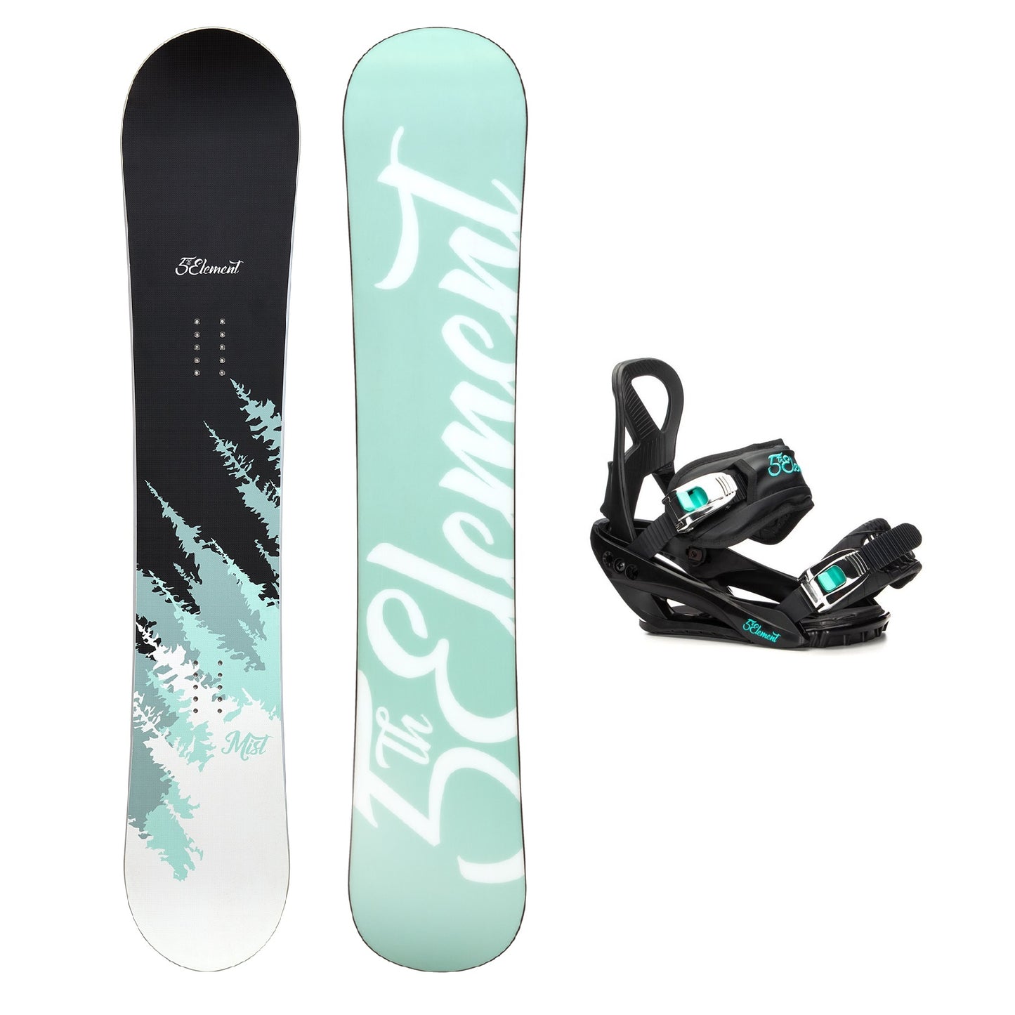 5th Element Mist Snowboard Package - Black/Teal