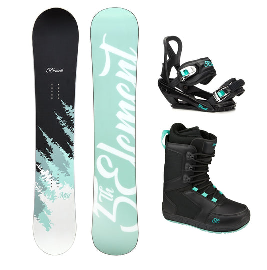 5th Element Mist L1 Complete Snowboard Package - Black/Teal Black