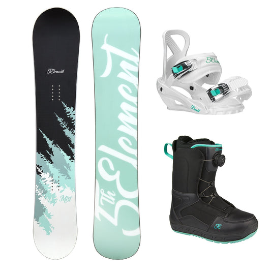 5th Element Mist L2 Dial Complete Snowboard Package - White/Teal Black