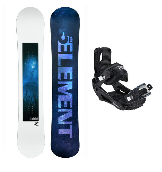 5th Element Nightfall Snowboard Package - White/Black