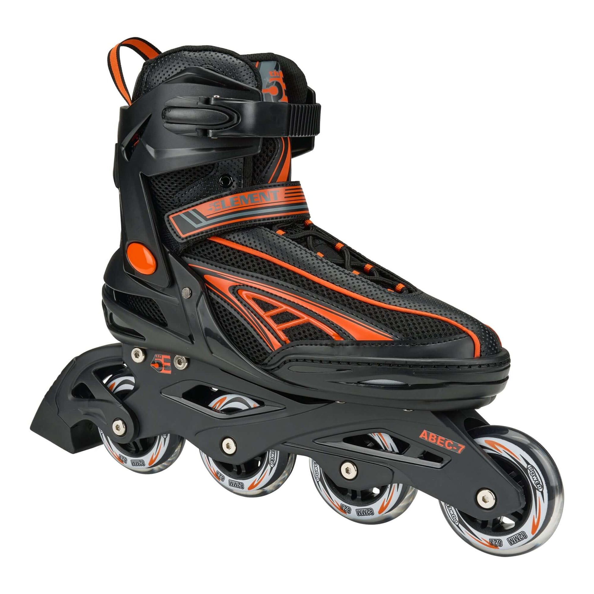 5th Element Panther Inline Skates - Black/Orange - 45 degrees