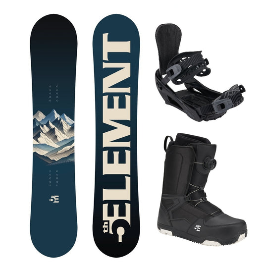 5th Element Range ST-2 ATOP Complete Snowboard Package - Black/Grey Black
