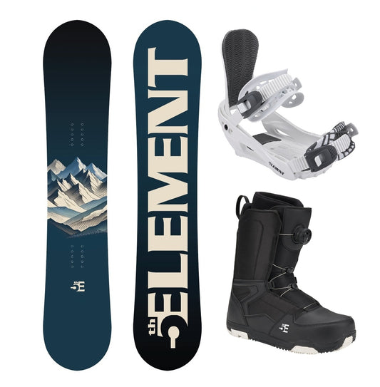 5th Element Range ST-2 ATOP Complete Snowboard Package - White/Grey Black