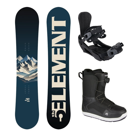 5th Element Range ST2 Dial Complete Snowboard Package - Black/Grey Black