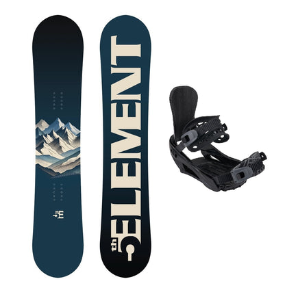 5th Element Range Snowboard Package - Black/Grey