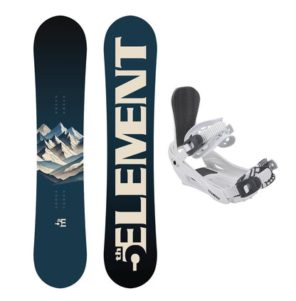 5th Element Range Snowboard Package - White/Grey