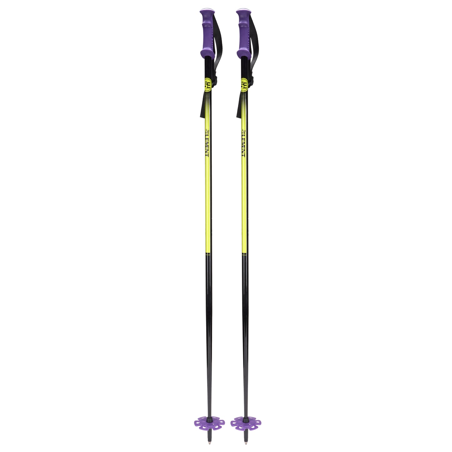 5th Element 2 Stealth Retro Ski Poles - Black/Purple - Pair