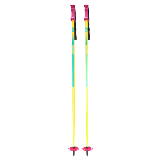 5th Element 2 Stealth Retro Ski Poles - Yellow/Pink - Pair